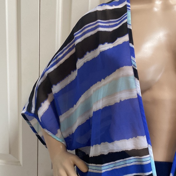 Easywear by Chico’s Womens Sheer Cover. Swimsuit coverup. Cardigan open front - Picture 5 of 12